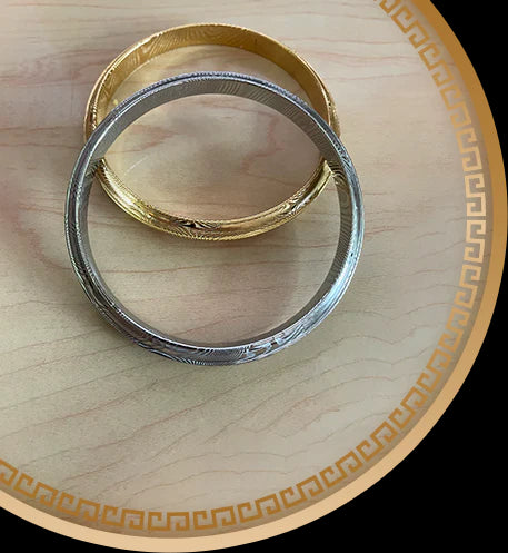 Our new exceptional stainless Damascus steel kara bracelets
