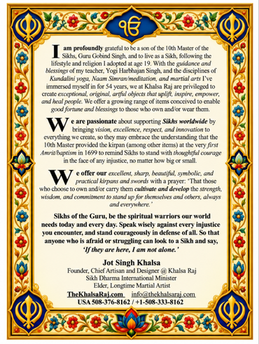 Standing up for others, honoring the Sikh legacy