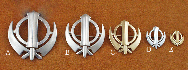 Simple khanda / adi shakti pin pendants