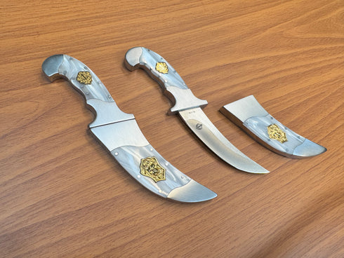 Compact Noble Lion Kirpans in exquisite midnight blue or white pearl Kirinite (durable resin) Special Offer below!