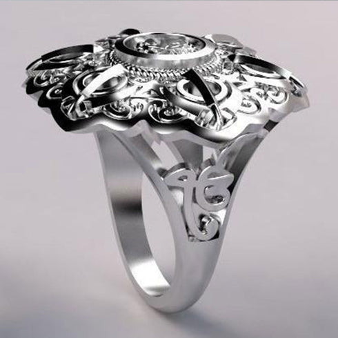 Yellow Sapphire, Gold Khanda / Adi Shakti Talisman Ring