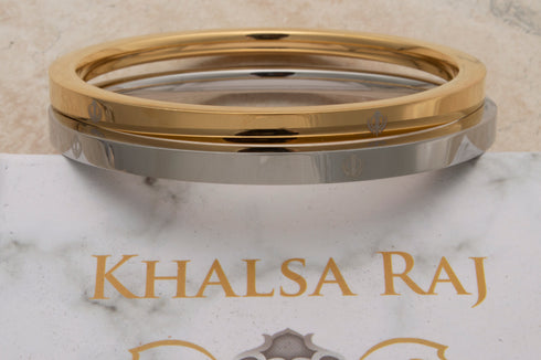 Medium weight solid stainless steel Karas - some with gold tone