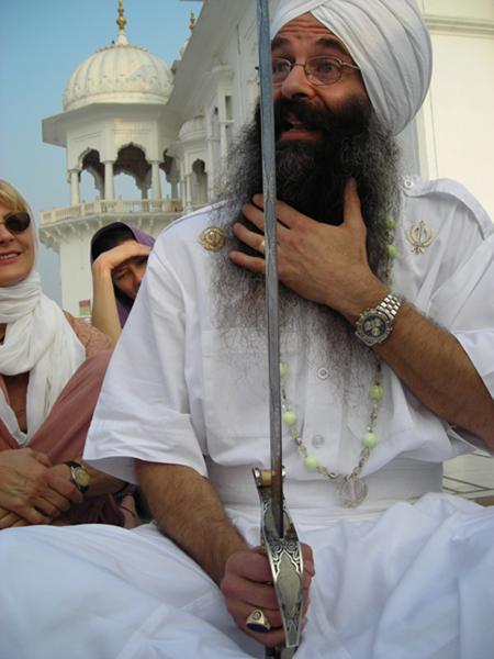 Gold and Diamond Khanda / Adi Shakti pin pendant