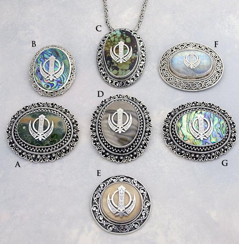 Large gemstone adi shakti brooches