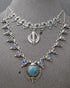 Elegant rainbow moonstone and labradorite Khanda / Adi Shakti necklaces