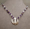 Silver amethyst clear quartz khanda / adi shakti necklace