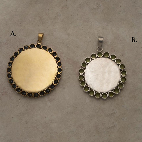 45% Off!! 22K Gold/Blue Sapphire & Silver/Citrine hand-painted Golden Temple pendants