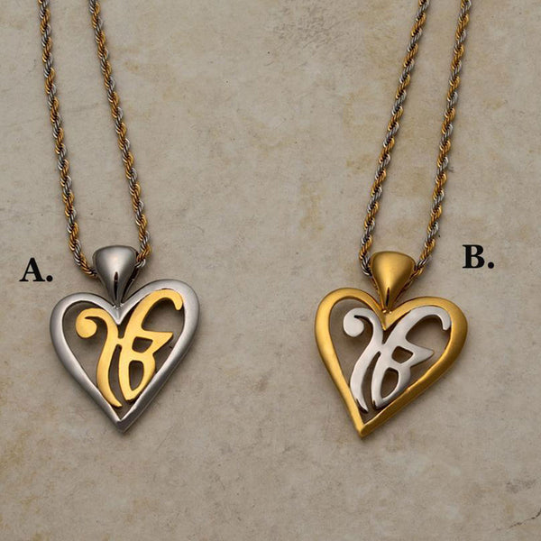 Elegant Gold-tone Heart Ekongkar Pendants
