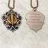 Two-tone steel Khanda / Adi Shakti Shield medallion keyrings or pendants on chains - with Mool Mantra or Mangala Charan Mantra