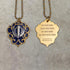 Two-tone steel Khanda / Adi Shakti Shield medallion keyrings or pendants on chains - with Mool Mantra or Mangala Charan Mantra
