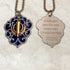 Two-tone steel Khanda / Adi Shakti Shield medallion keyrings or pendants on chains - with Mool Mantra or Mangala Charan Mantra