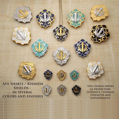 Khanda / Adi Shakti Shields with Varied Backgrounds