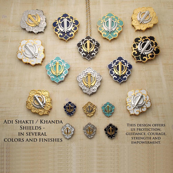 Khanda / Adi Shakti Shields with Varied Backgrounds