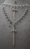 Medium and large size dagger pendants on gemstone necklaces