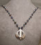 Black Pearl, Faceted Amethyst Khanda / Adi Shakti Necklace