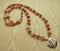 Fire agate, carnelian, solid sterling silver khanda / adi shakti Power Necklace