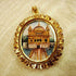 22K Gold Portrait Pendant of Guru Gobind Singh & Golden Temple surrounded by citrine