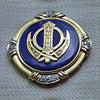 Gold and diamond khanda / adi shakti pin pendant
