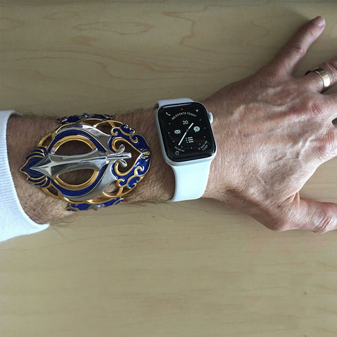 Chakra Lotus / Khalsa Empowerment Bracelets ... with Lion Portraits on the sides