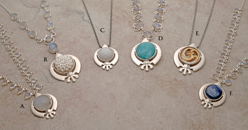 Larger Silver Radiance Khanda/Adi Shakti Pendants