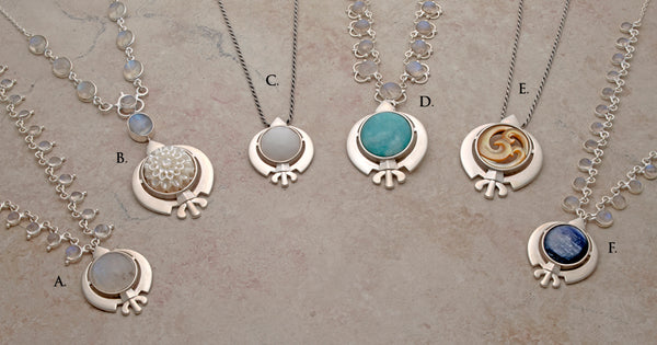 Larger Silver Radiance Khanda/Adi Shakti Pendants