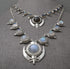 Elegant rainbow moonstone and labradorite Khanda / Adi Shakti necklaces
