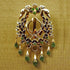 Gold Khanda / Adi Shakti swan pin pendant with gems