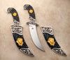 Noble Lion medium size kirpans in exquisite midnight blue or white pearl Kirinite (durable resin)
