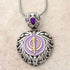 Buy one get one free! Sacred Heart Khanda / Adi Shakti pendants in stainless steel with natural gemstones