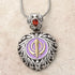 Buy one get one free! Sacred Heart Khanda / Adi Shakti pendants in stainless steel with natural gemstones