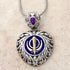 Buy one get one free! Sacred Heart Khanda / Adi Shakti pendants in stainless steel with natural gemstones