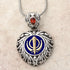Buy one get one free! Sacred Heart Khanda / Adi Shakti pendants in stainless steel with natural gemstones
