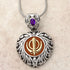 Buy one get one free! Sacred Heart Khanda / Adi Shakti pendants in stainless steel with natural gemstones