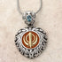 Buy one get one free! Sacred Heart Khanda / Adi Shakti pendants in stainless steel with natural gemstones