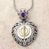 Buy one get one free! Sacred Heart Khanda / Adi Shakti pendants in stainless steel with natural gemstones