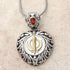 Buy one get one free! Sacred Heart Khanda / Adi Shakti pendants in stainless steel with natural gemstones