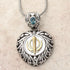Buy one get one free! Sacred Heart Khanda / Adi Shakti pendants in stainless steel with natural gemstones