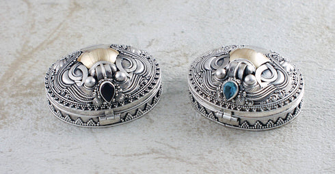 35% off!! Small decorative silver pill boxes