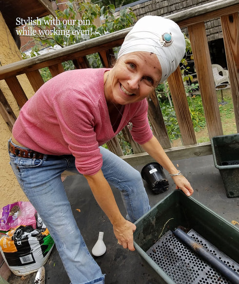 Beaded border gemstone adi shakti pin pendant