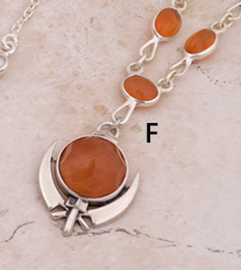 Flower of Life Adi Shakti pin pendants and pendants on gemstone and pearl necklaces and multi-faceted gemstone Adi Shakti pendants - on these same necklaces