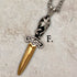Two-tone steel Flower dagger pendants on chains