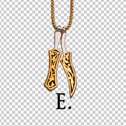 Two-tone steel Khanda and Kirpan pendants on chains - Purchase two or more and receive 25% off!!