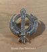 Gold or silver and diamond Khanda / Adi Shakti pin pendant