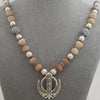 Silver tourmaline pearl khanda / adi shakti necklace