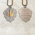 Two-tone steel Khanda / Adi Shakti Shield medallion keyrings or pendants on chains - with Mool Mantra or Mangala Charan Mantra