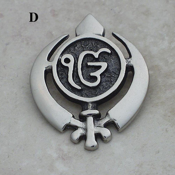 Khanda/Adi Shakti with Ekongkar pin pendants