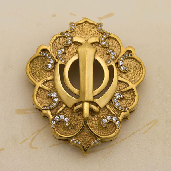 Extra large Khanda/Adi Shakti Shield set with cubic zirconia