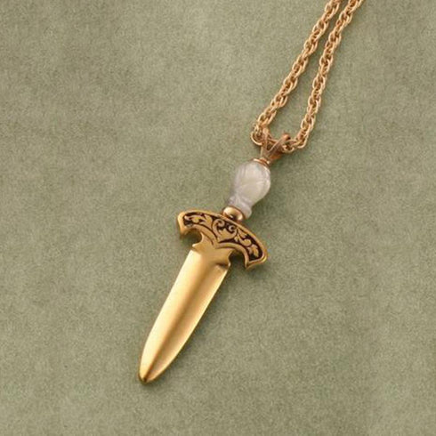 Mini gemstone handled dagger pendants