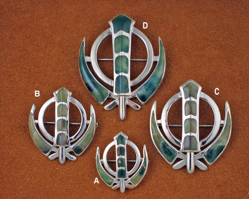Ocean jasper inlaid adi shakti pin/pendants