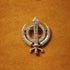 Gold or silver and diamond Khanda / Adi Shakti pin pendant